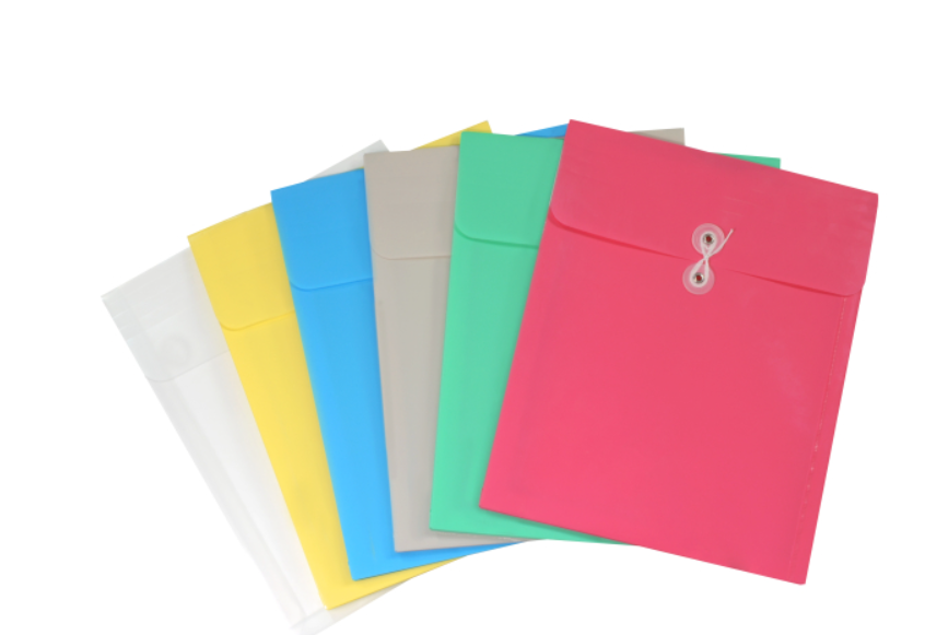 Reusable Poly Envelope with String Closure, Top Load, Assorted